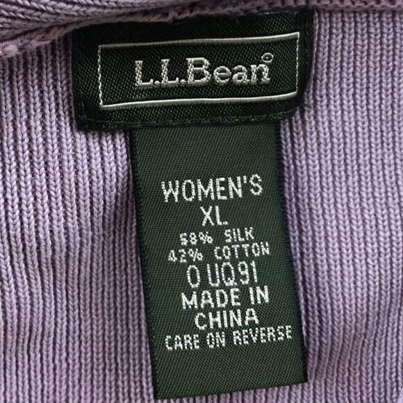 L.L.Bean Womens Cardigan Sweater Size XL Knit Coatigan Button Up Pink Silk Blend - Picture 3 of 8